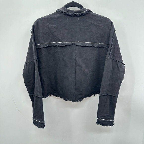 JW SIGNAUTRE L. ANGELES Black fringe STUD cowboy concert core woman jacket L - Picture 3 of 15